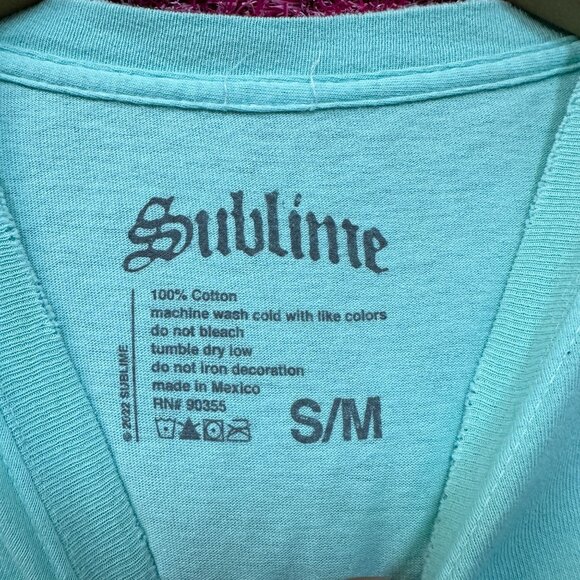 Sublime 40oz To Freedom Teal Blue Tshirt size S/M - Picture 4 of 5